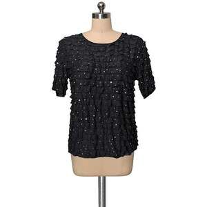 Fun MODERN ATTRACTION Layered Stretchy Ruffled Sequins Top Disco  S